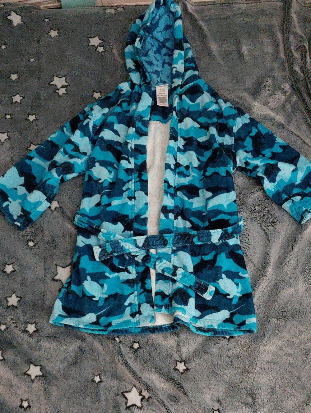 Boys Youth Hooded Sealife Printed Towel Robe- Saint Eve Swim